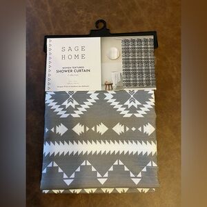 Sage Home Fabric Shower Curtain